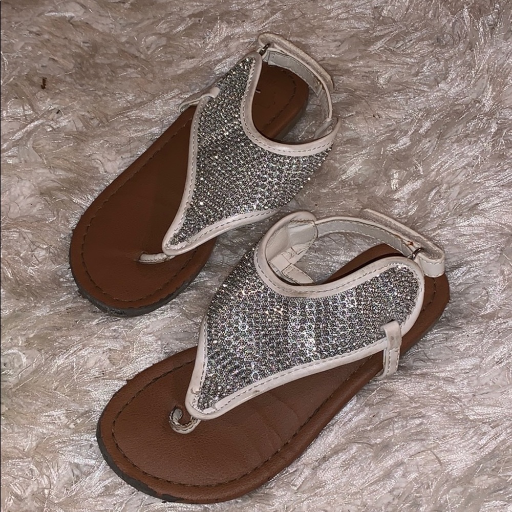 Silver sparkly gemstone sandals